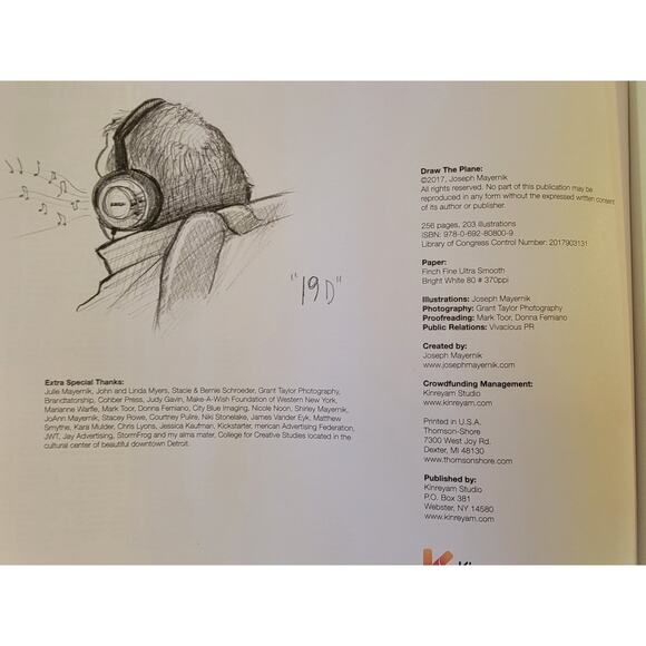 Draw The Plane by Joseph Mayernik 2017 Art Book with Postcard Bookmark - Picture 4 of 5